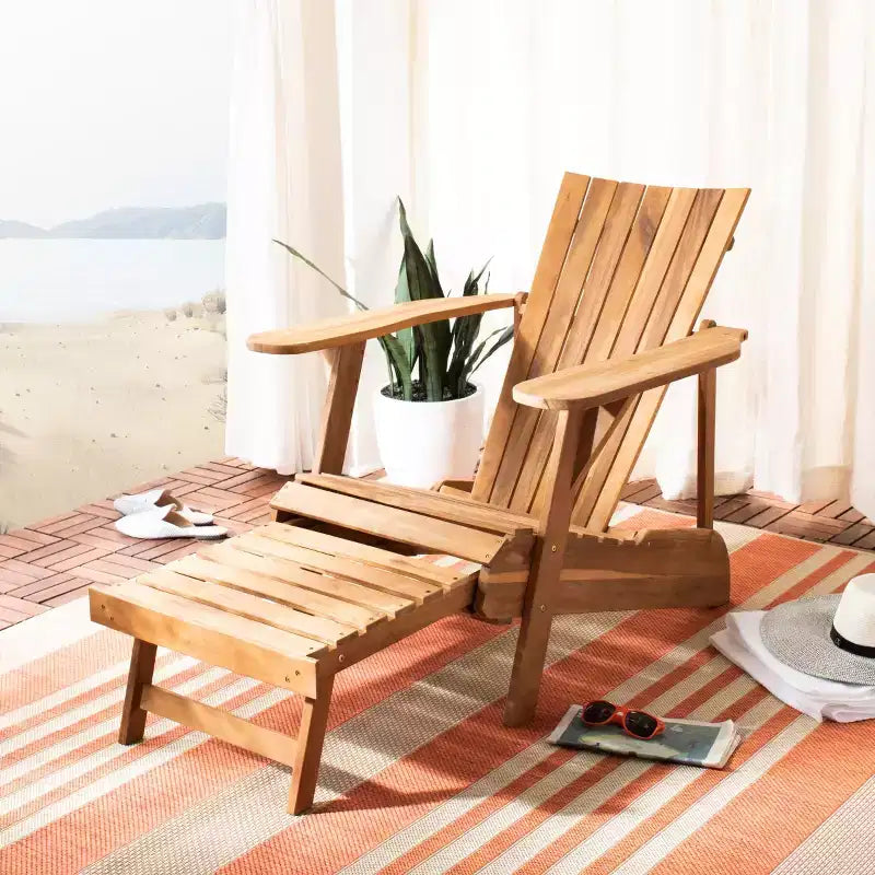 Poltrona Adirondack Merlin con poggiapiedi a scomparsa da interno/esterno - PAT6760 - Safavieh