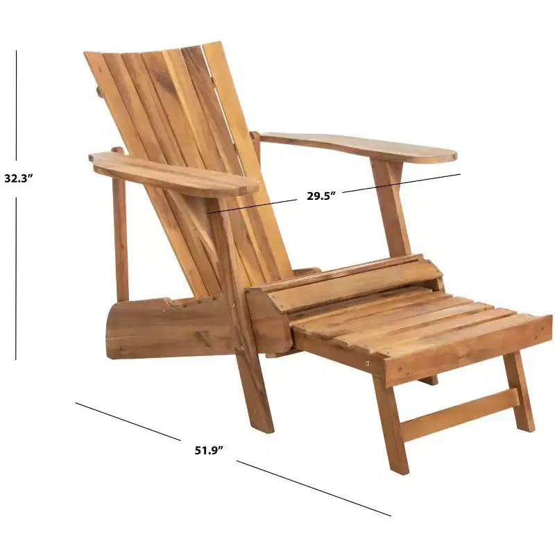 Poltrona Adirondack Merlin con poggiapiedi a scomparsa da interno/esterno - PAT6760 - Safavieh