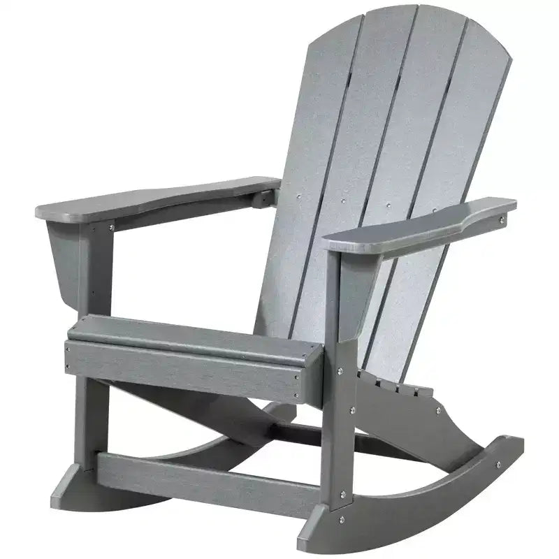 Outsunny Sedia a Dondolo da Esterno, Sedia a Dondolo da Portico Adirondack in HDPE per Giardino, Patio
