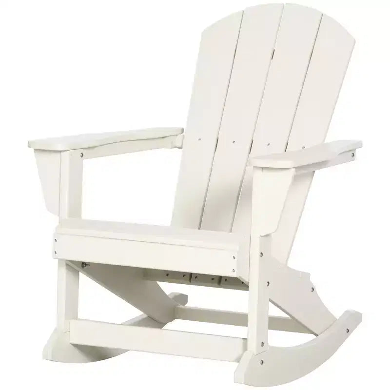 Outsunny Sedia a Dondolo da Esterno, Sedia a Dondolo da Portico Adirondack in HDPE per Giardino, Patio