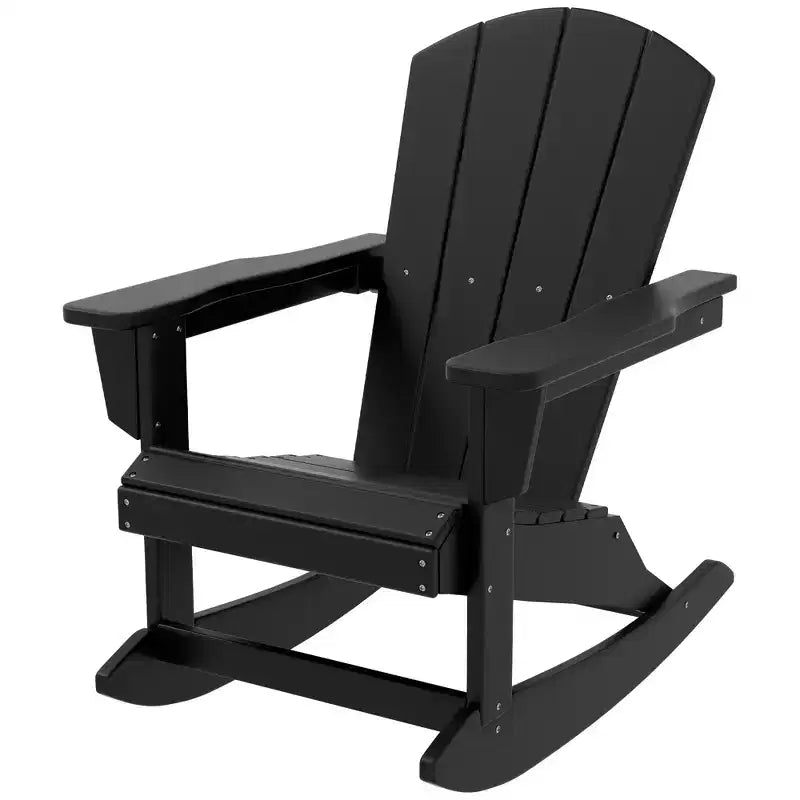 Outsunny Sedia a Dondolo da Esterno, Sedia a Dondolo da Portico Adirondack in HDPE per Giardino, Patio