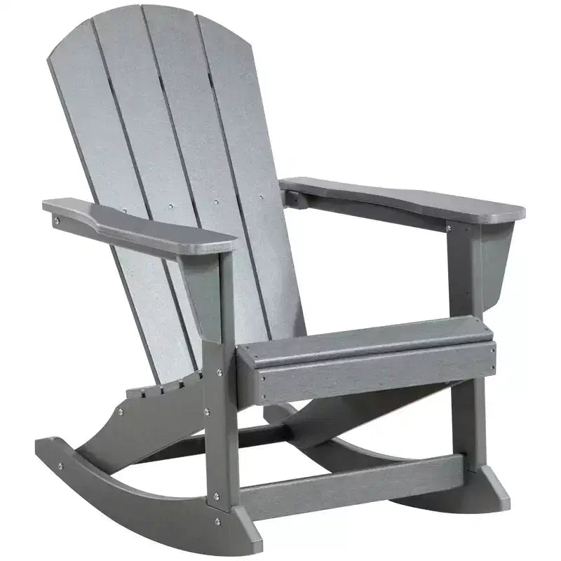 Outsunny Sedia a Dondolo da Esterno, Sedia a Dondolo da Portico Adirondack in HDPE per Giardino, Patio