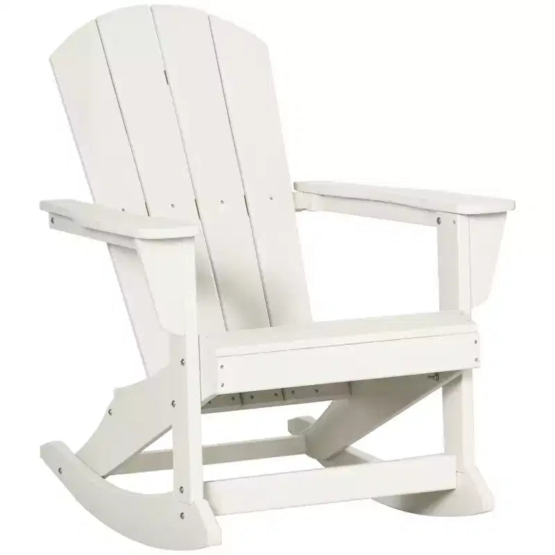 Outsunny Sedia a Dondolo da Esterno, Sedia a Dondolo da Portico Adirondack in HDPE per Giardino, Patio