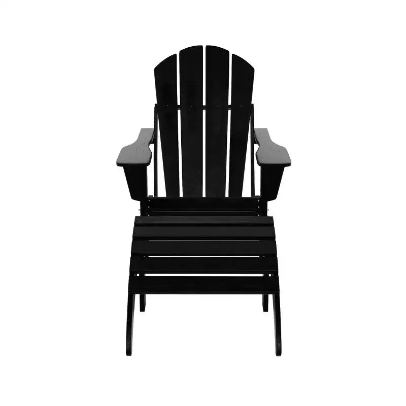WestinTrends Malibu Sedia Adirondack Pieghevole da Esterno in HDPE con Pouf (Set da 2 Pezzi)