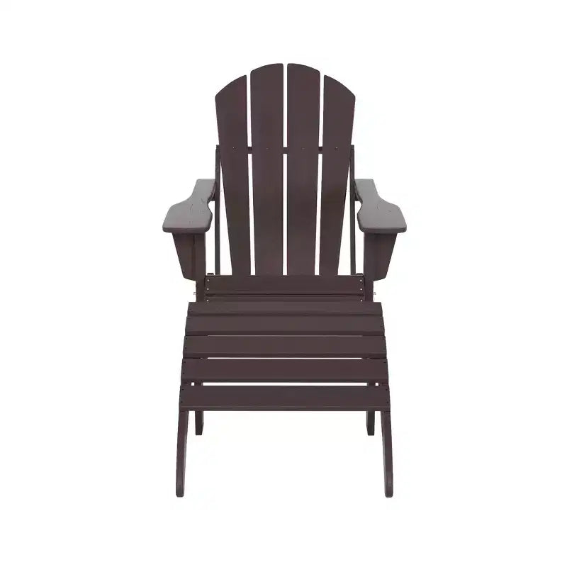 WestinTrends Malibu Sedia Adirondack Pieghevole da Esterno in HDPE con Pouf (Set da 2 Pezzi)