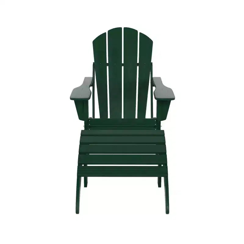 WestinTrends Malibu Sedia Adirondack Pieghevole da Esterno in HDPE con Pouf (Set da 2 Pezzi)