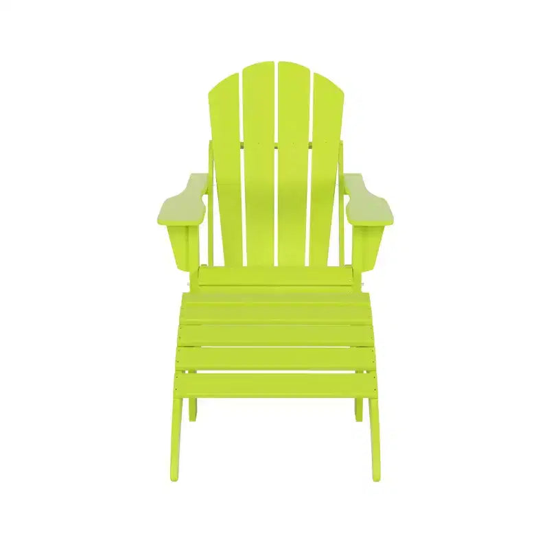 WestinTrends Malibu Sedia Adirondack Pieghevole da Esterno in HDPE con Pouf (Set da 2 Pezzi)