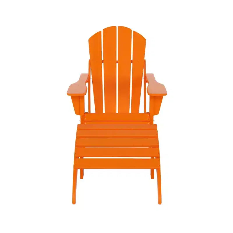 WestinTrends Malibu Sedia Adirondack Pieghevole da Esterno in HDPE con Pouf (Set da 2 Pezzi)