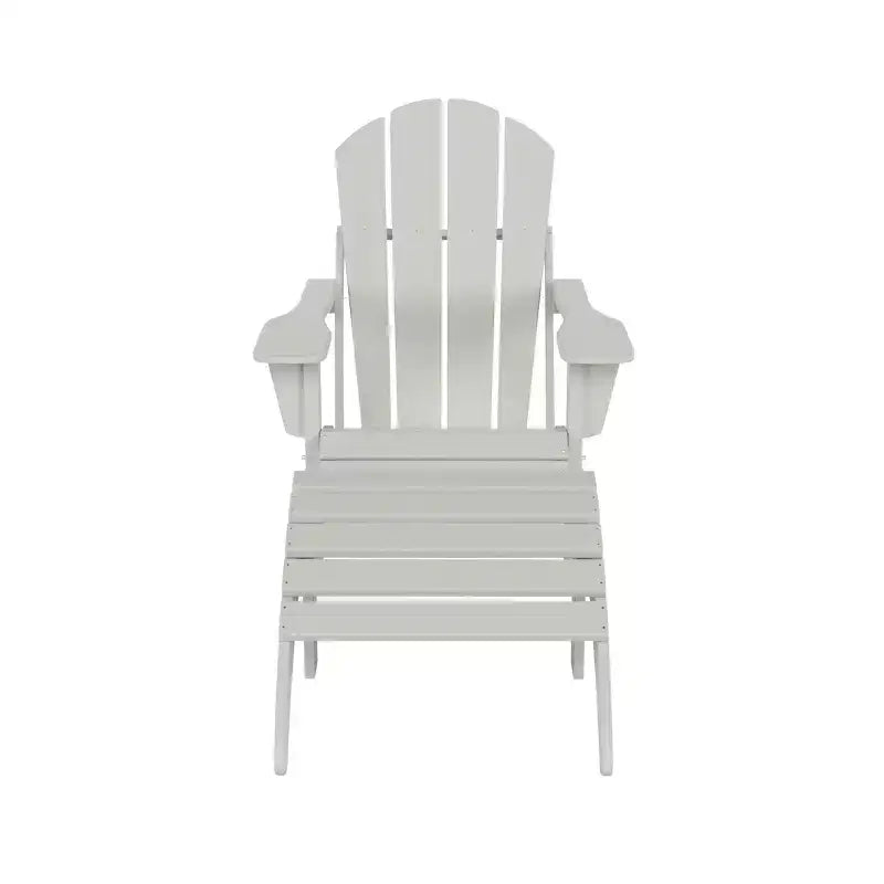 WestinTrends Malibu Sedia Adirondack Pieghevole da Esterno in HDPE con Pouf (Set da 2 Pezzi)