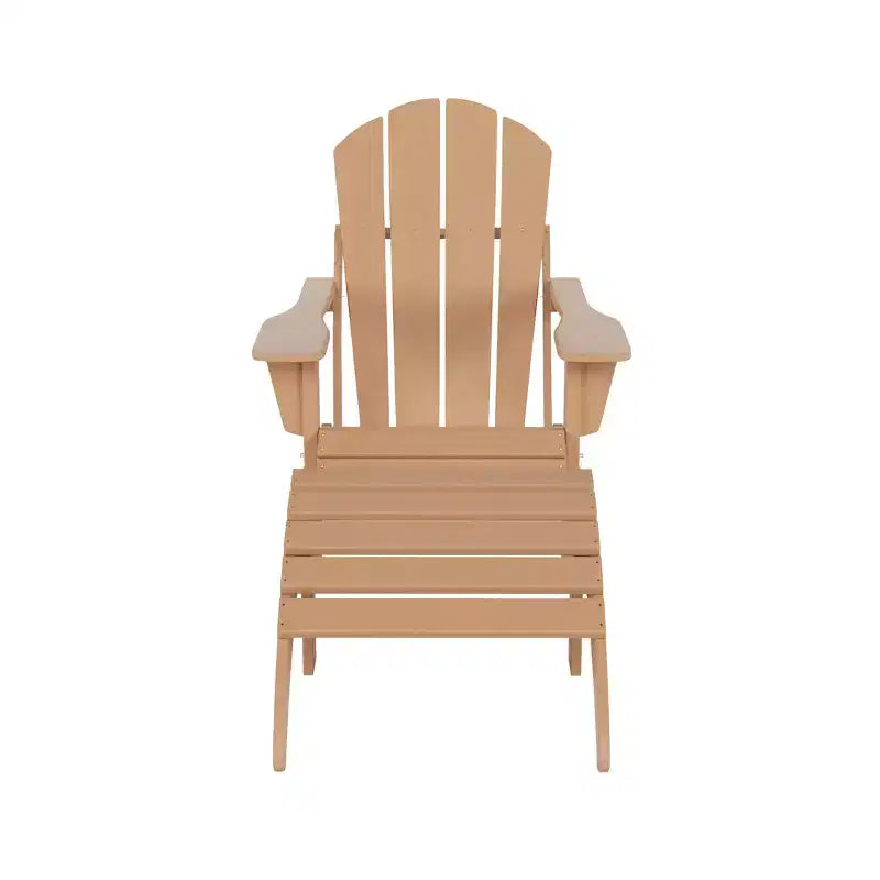 WestinTrends Malibu Sedia Adirondack Pieghevole da Esterno in HDPE con Pouf (Set da 2 Pezzi)