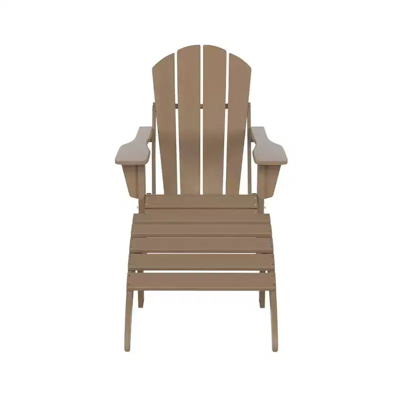 WestinTrends Malibu Sedia Adirondack Pieghevole da Esterno in HDPE con Pouf (Set da 2 Pezzi)