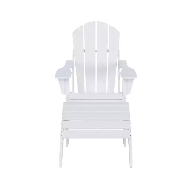 WestinTrends Malibu Sedia Adirondack Pieghevole da Esterno in HDPE con Pouf (Set da 2 Pezzi)