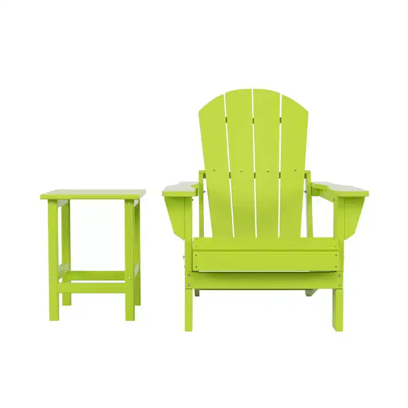 WestinTrends Malibu Set Sedia Adirondack Pieghevole da Esterno in HDPE con Tavolino (Set da 2 Pezzi)
