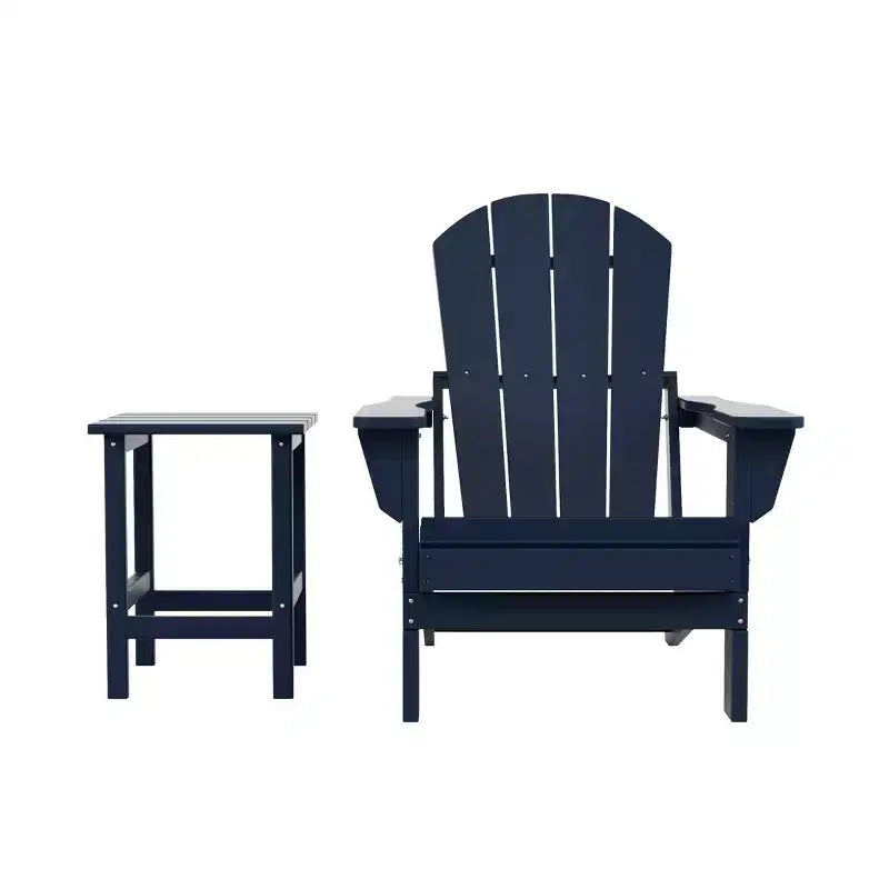 WestinTrends Malibu Set Sedia Adirondack Pieghevole da Esterno in HDPE con Tavolino (Set da 2 Pezzi)
