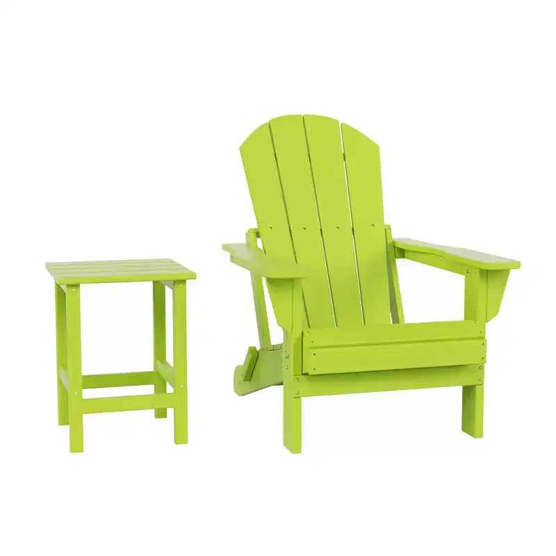 WestinTrends Malibu Set Sedia Adirondack Pieghevole da Esterno in HDPE con Tavolino (Set da 2 Pezzi)