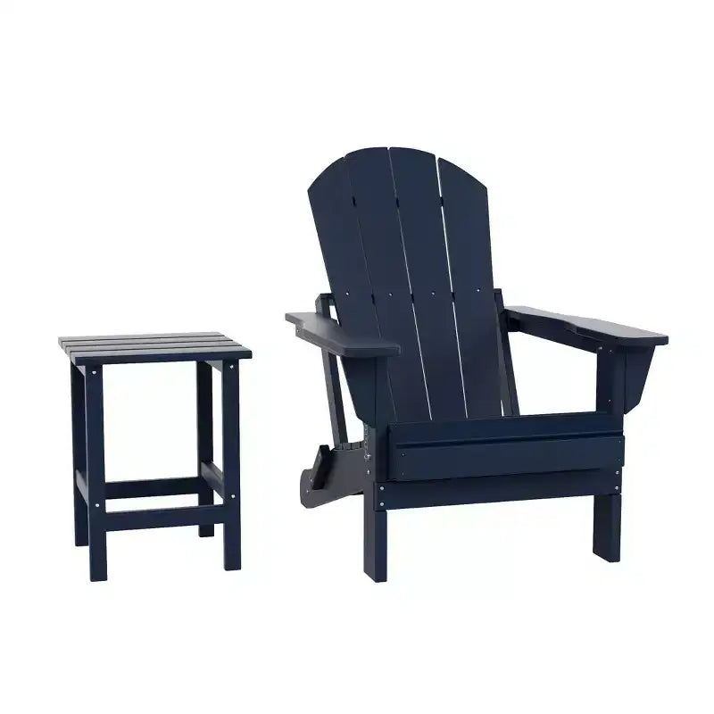 WestinTrends Malibu Set Sedia Adirondack Pieghevole da Esterno in HDPE con Tavolino (Set da 2 Pezzi)