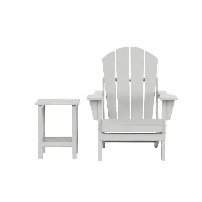 WestinTrends Malibu Set Sedia Adirondack Pieghevole da Esterno in HDPE con Tavolino (Set da 2 Pezzi)