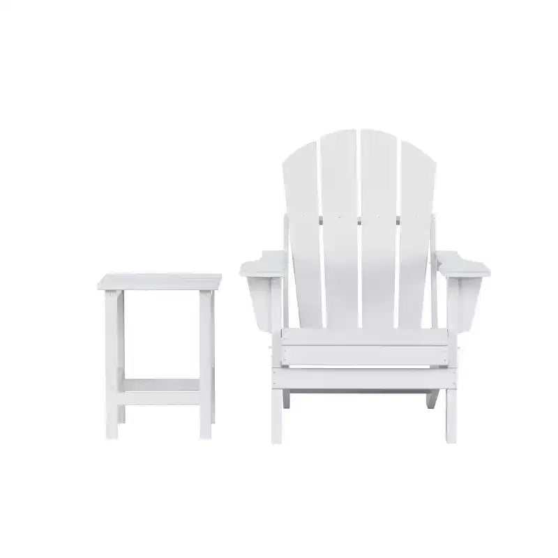 WestinTrends Malibu Set Sedia Adirondack Pieghevole da Esterno in HDPE con Tavolino (Set da 2 Pezzi)