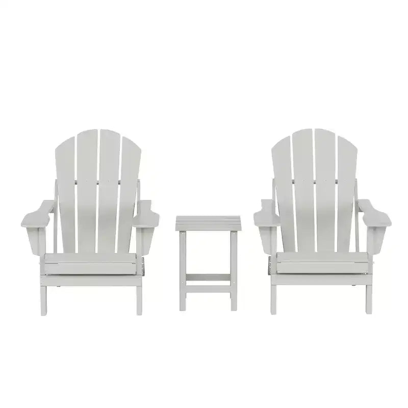 WestinTrends Malibu HDPE Outdoor Patio Folding Poly Adirondack Conversation Set (3-Piece)