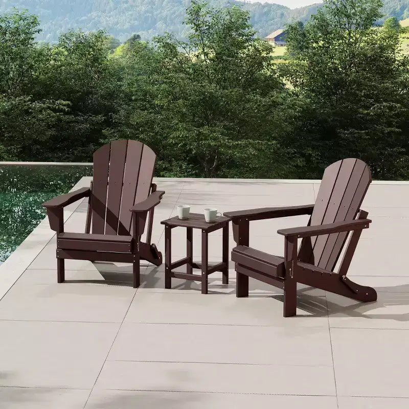 WestinTrends Malibu HDPE Set Conversazione Pieghevole da Esterno in Poly Adirondack (3 Pezzi)