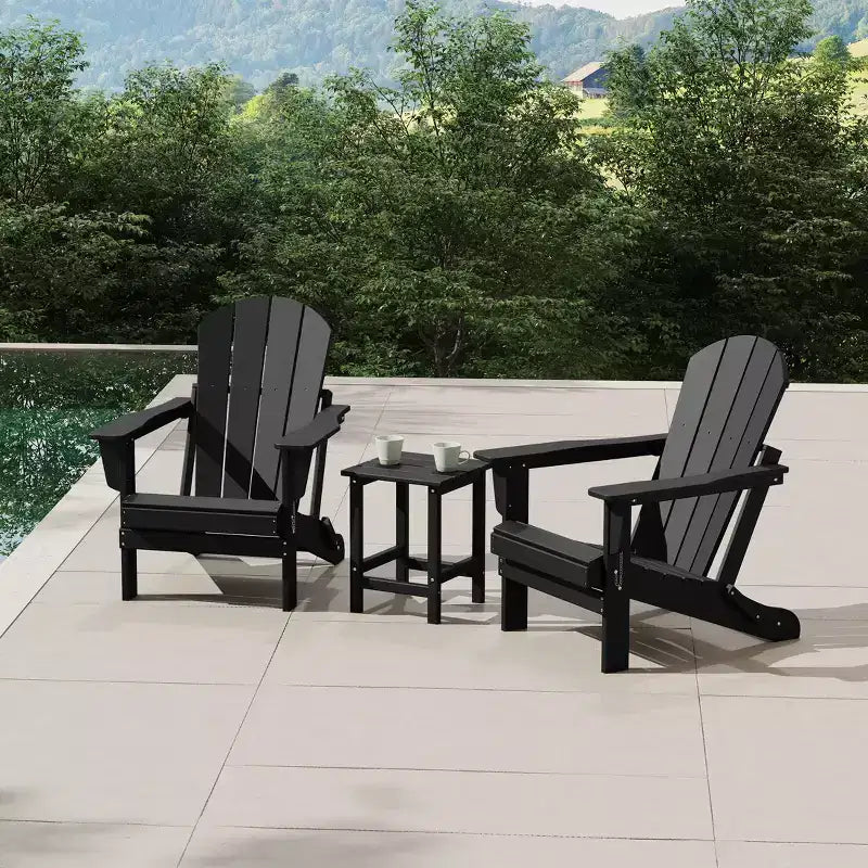 WestinTrends Malibu HDPE Set Conversazione Pieghevole da Esterno in Poly Adirondack (3 Pezzi)