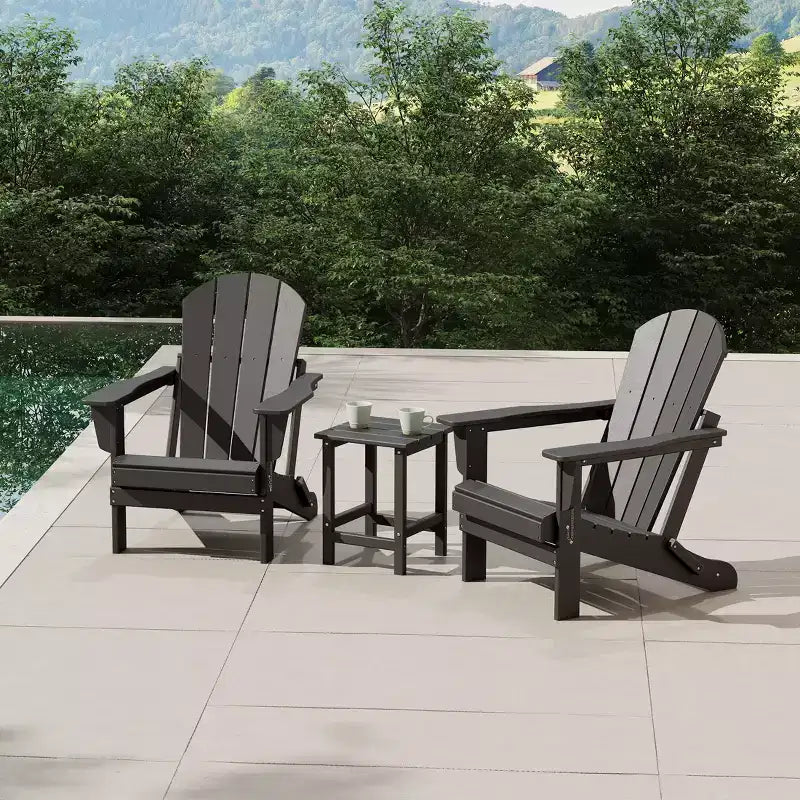 WestinTrends Malibu HDPE Set Conversazione Pieghevole da Esterno in Poly Adirondack (3 Pezzi)
