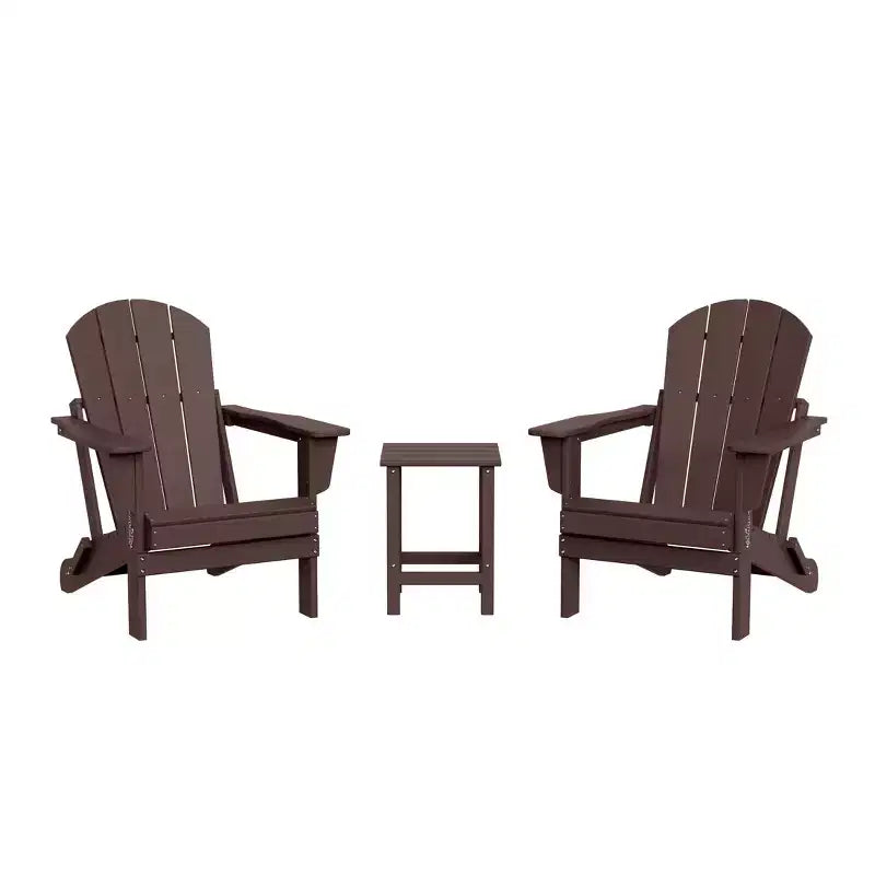 WestinTrends Malibu HDPE Set Conversazione Pieghevole da Esterno in Poly Adirondack (3 Pezzi)