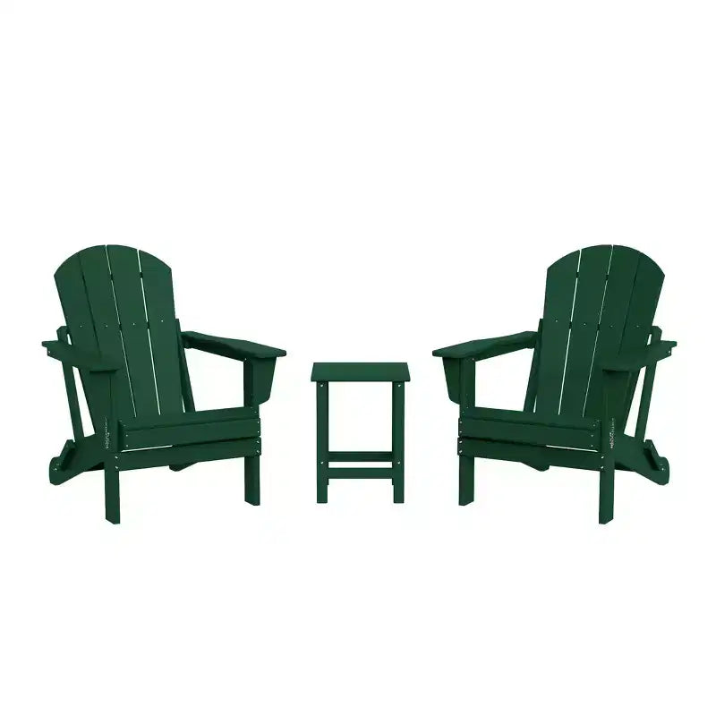 WestinTrends Malibu HDPE Set Conversazione Pieghevole da Esterno in Poly Adirondack (3 Pezzi)