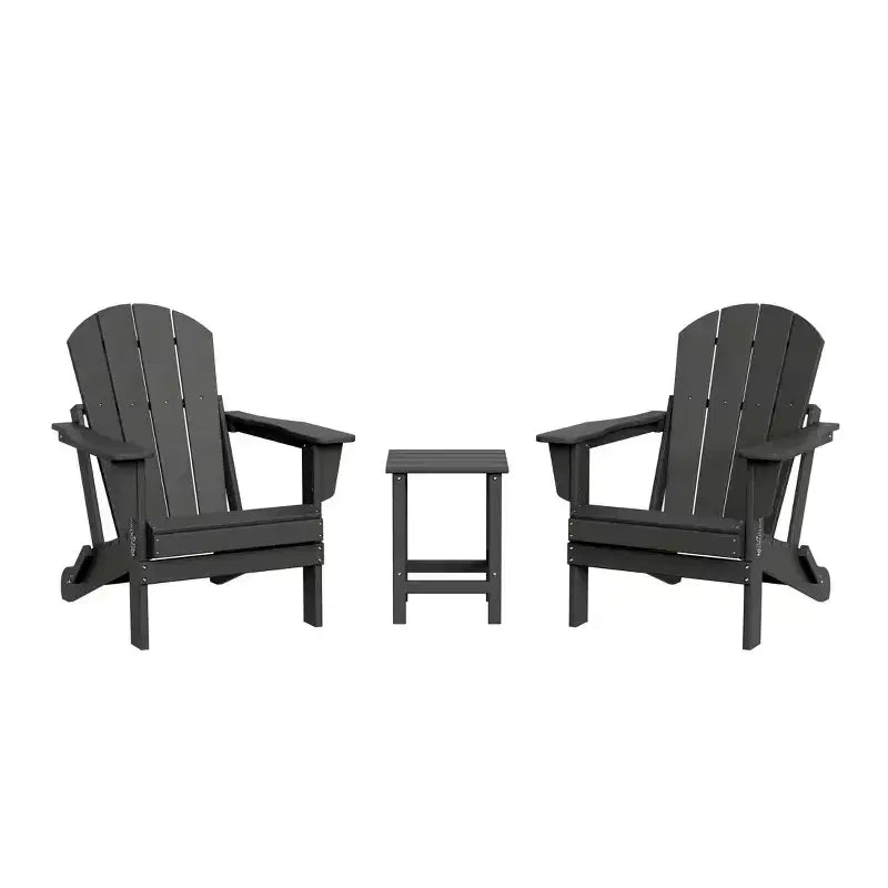 WestinTrends Malibu HDPE Set Conversazione Pieghevole da Esterno in Poly Adirondack (3 Pezzi)