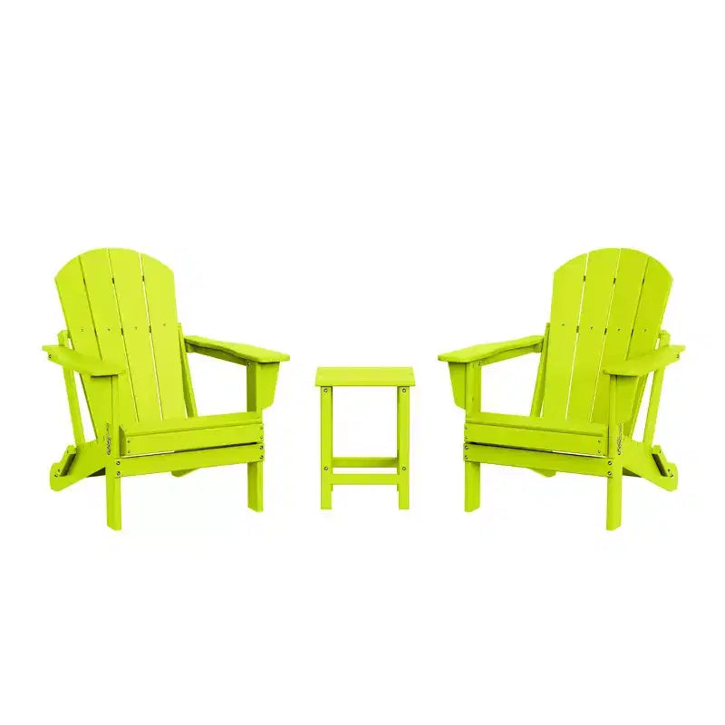 WestinTrends Malibu HDPE Set Conversazione Pieghevole da Esterno in Poly Adirondack (3 Pezzi)