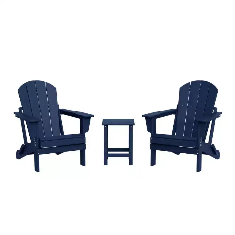 WestinTrends Malibu HDPE Set Conversazione Pieghevole da Esterno in Poly Adirondack (3 Pezzi)