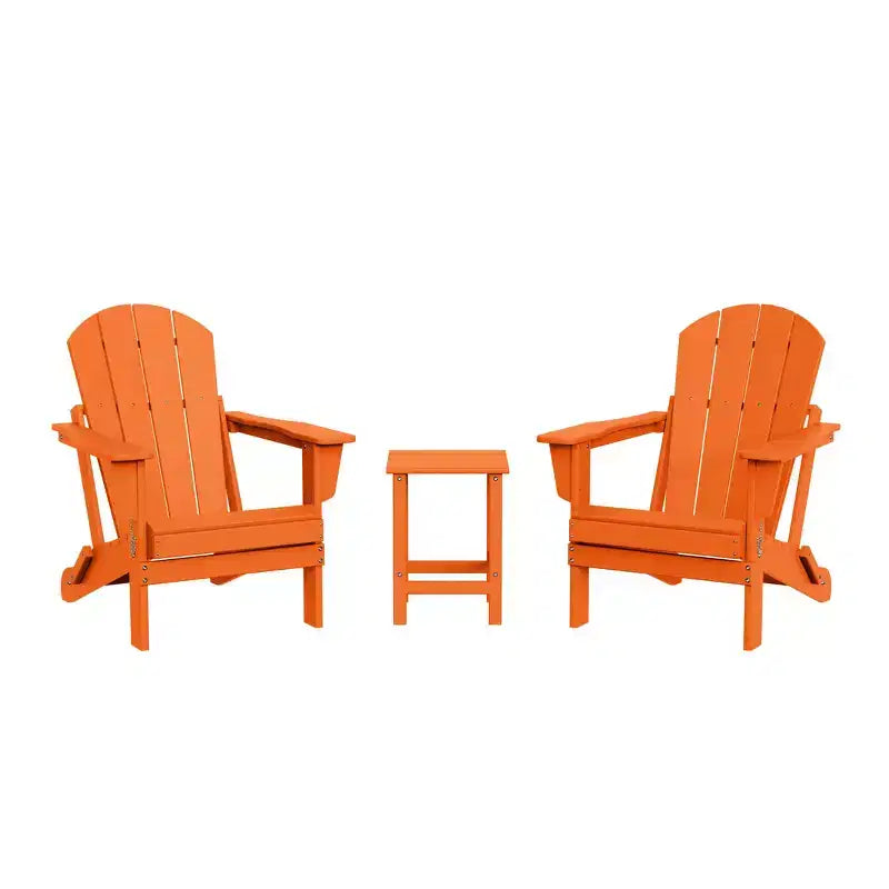 WestinTrends Malibu HDPE Set Conversazione Pieghevole da Esterno in Poly Adirondack (3 Pezzi)