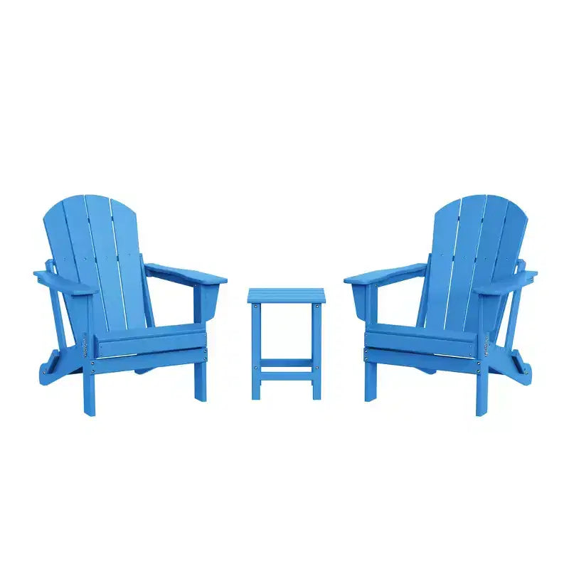 WestinTrends Malibu HDPE Set Conversazione Pieghevole da Esterno in Poly Adirondack (3 Pezzi)