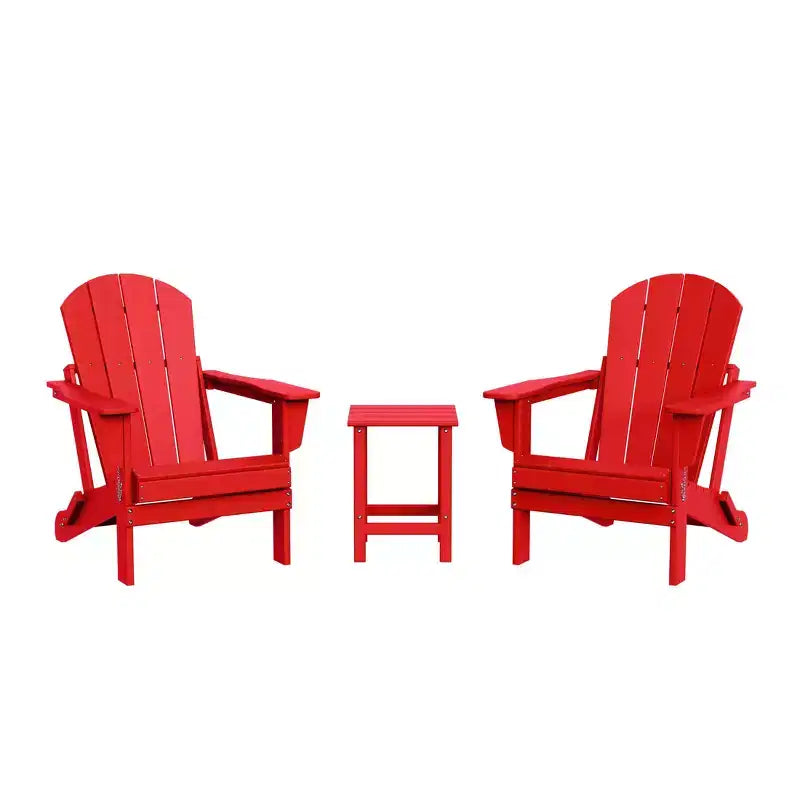 WestinTrends Malibu HDPE Set Conversazione Pieghevole da Esterno in Poly Adirondack (3 Pezzi)
