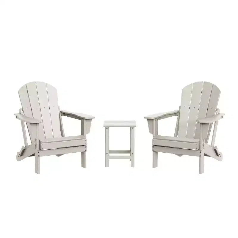 WestinTrends Malibu HDPE Set Conversazione Pieghevole da Esterno in Poly Adirondack (3 Pezzi)