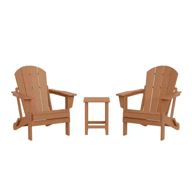 WestinTrends Malibu HDPE Set Conversazione Pieghevole da Esterno in Poly Adirondack (3 Pezzi)