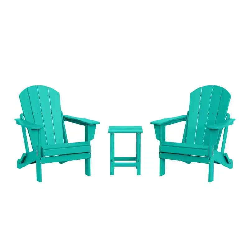 WestinTrends Malibu HDPE Set Conversazione Pieghevole da Esterno in Poly Adirondack (3 Pezzi)
