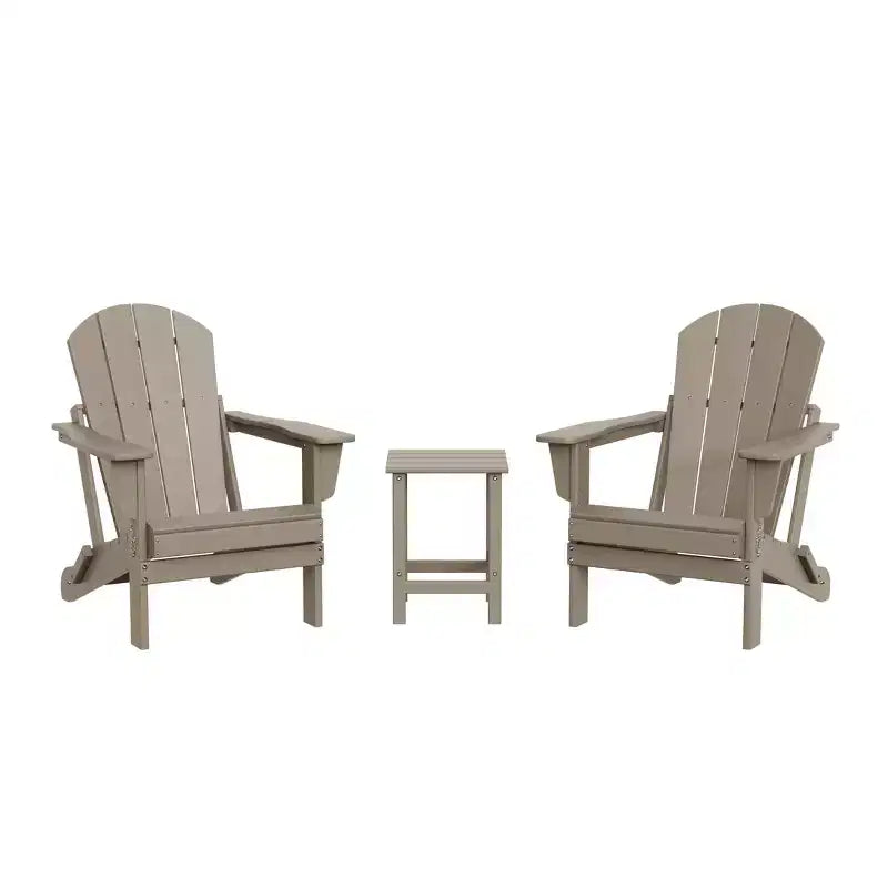 WestinTrends Malibu HDPE Set Conversazione Pieghevole da Esterno in Poly Adirondack (3 Pezzi)