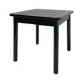 Jack Post Farmhouse Indoor and Outdoor Hardwood Square Adirondack Dining Accent Side End Table for Patio, Pool, and Porch, Black