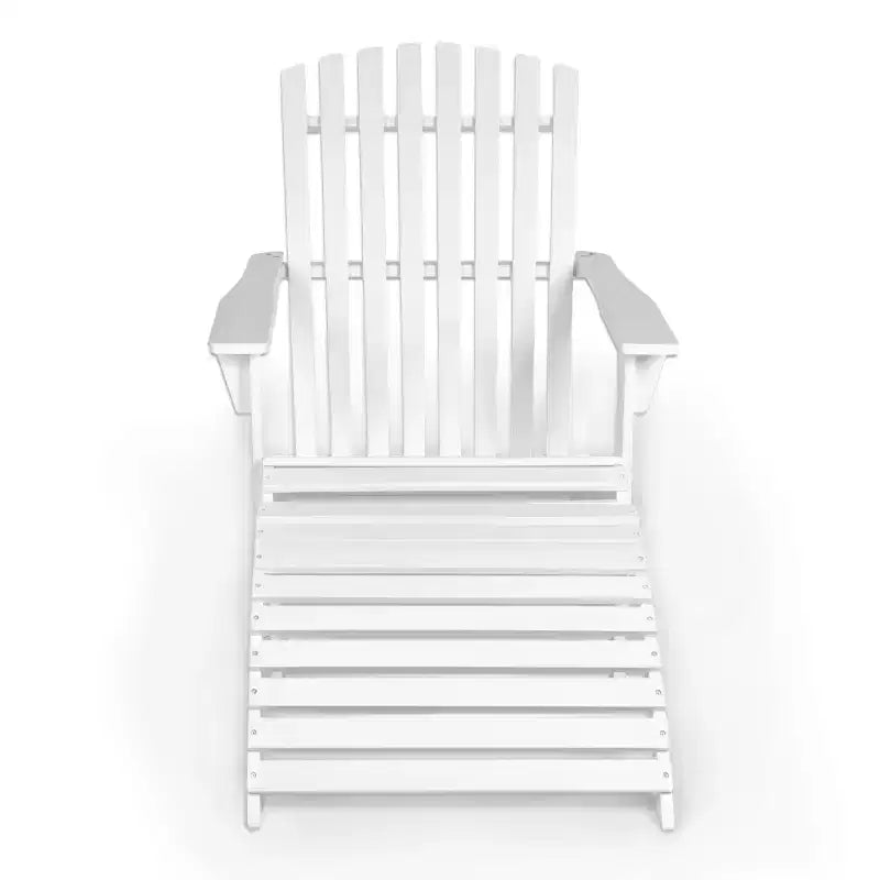 Sedia Adirondack tradizionale rustica Saranac in legno di acacia a 2 pezzi con poggiapiedi staccabile - JONATHAN Y