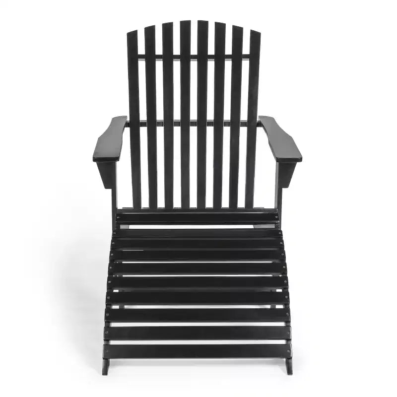 Sedia Adirondack tradizionale rustica Saranac in legno di acacia a 2 pezzi con poggiapiedi staccabile - JONATHAN Y