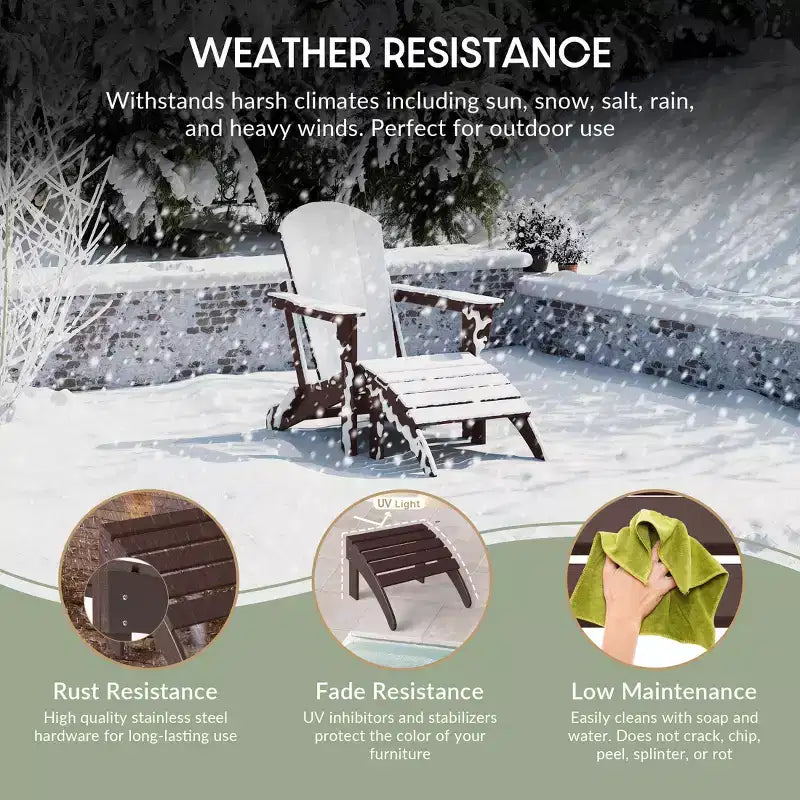WestinTrends Sgabello poggiapiedi Poly Adirondack per esterni per tutte le stagioni