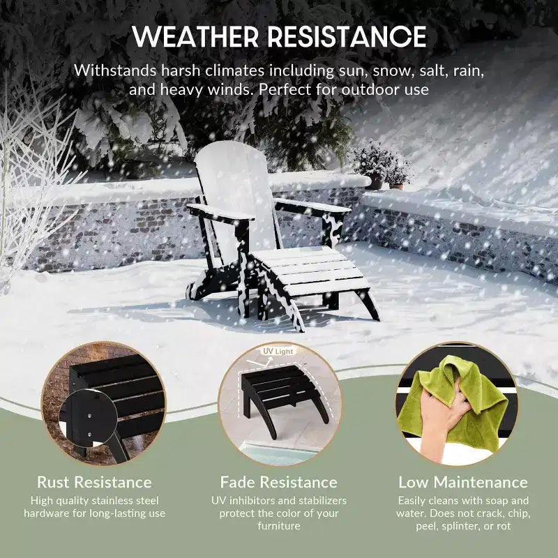 WestinTrends Sgabello poggiapiedi Poly Adirondack per esterni per tutte le stagioni