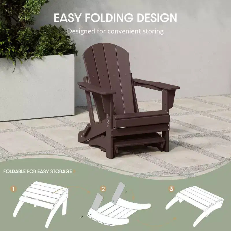 WestinTrends Sgabello poggiapiedi Poly Adirondack per esterni per tutte le stagioni