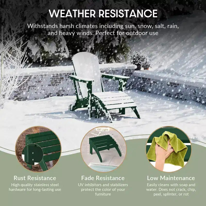 WestinTrends Sgabello poggiapiedi Poly Adirondack per esterni per tutte le stagioni