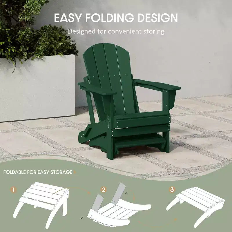 WestinTrends Sgabello poggiapiedi Poly Adirondack per esterni per tutte le stagioni