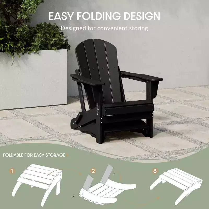 WestinTrends Sgabello poggiapiedi Poly Adirondack per esterni per tutte le stagioni