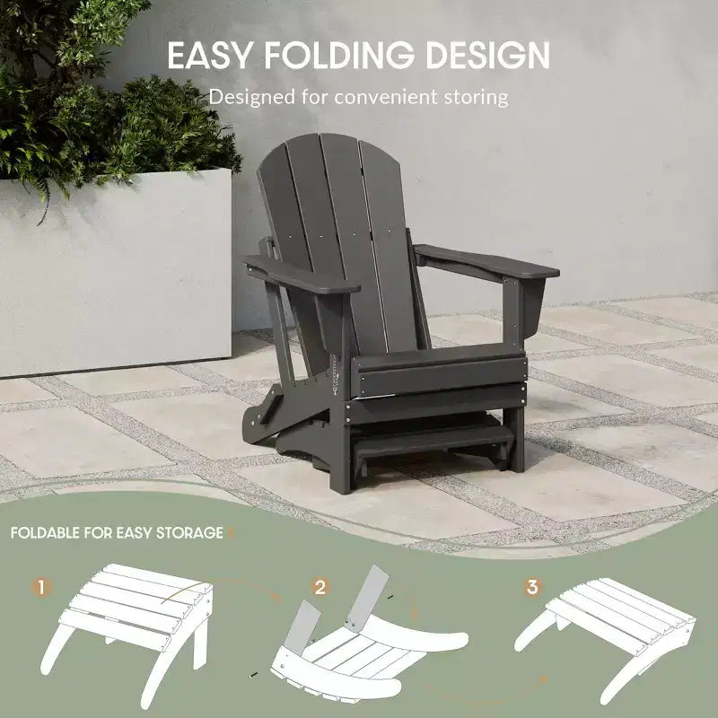 WestinTrends Sgabello poggiapiedi Poly Adirondack per esterni per tutte le stagioni