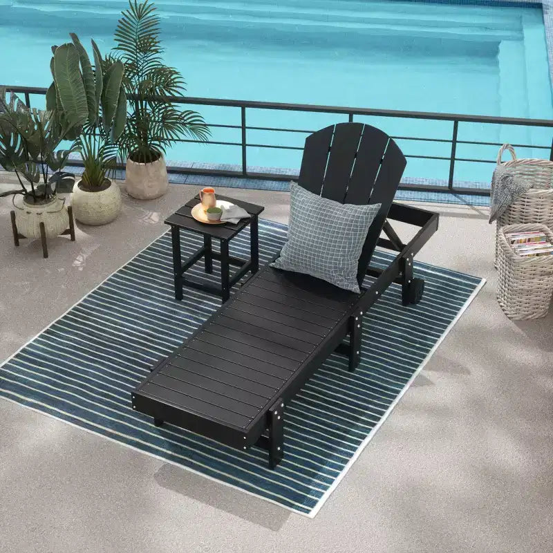 WestinTrends Malibu 2 Piece Adirondack Poly Reclining Chaise Lounge With Wheels