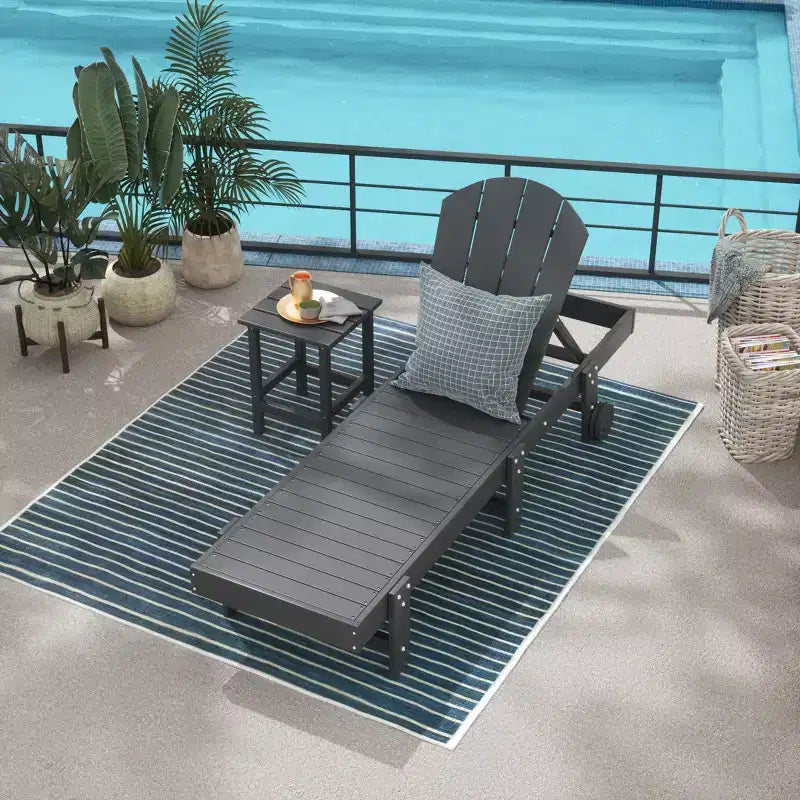 WestinTrends Malibu Sdraio reclinabile Adirondack in polyuretano a 2 pezzi con ruote